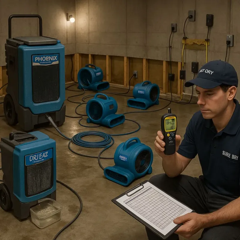 Structural Drying and Dehumidification process in Perryopolis, PA